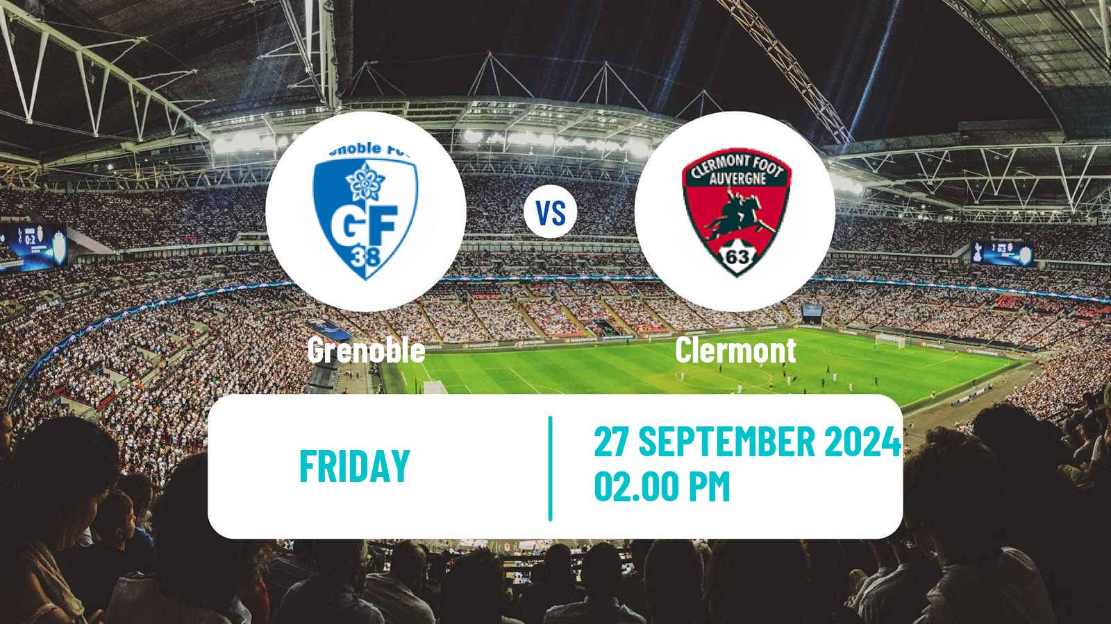 Soccer French Ligue 2 Grenoble - Clermont