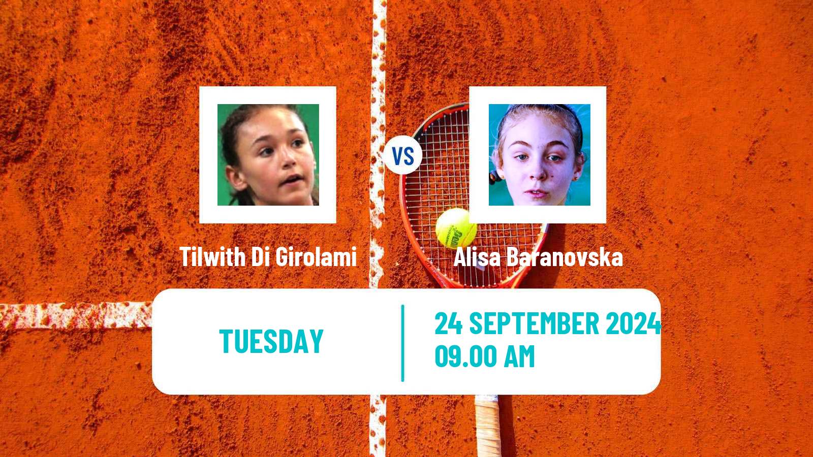 Tennis ITF W15 Varna Women Tilwith Di Girolami - Alisa Baranovska