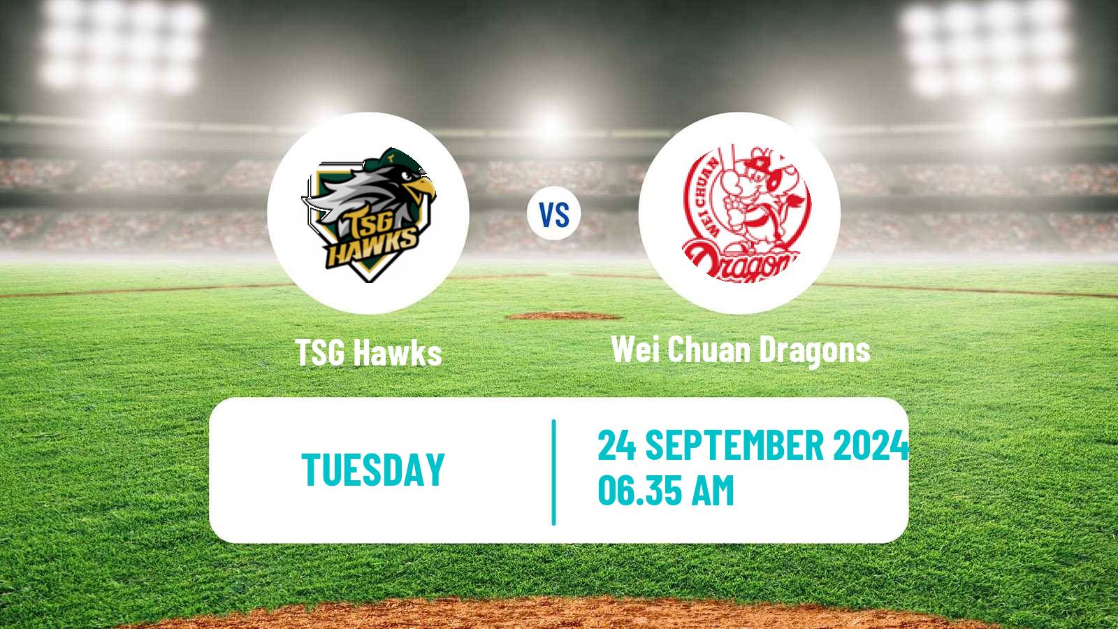 Baseball Taiwan CPBL TSG Hawks - Wei Chuan Dragons