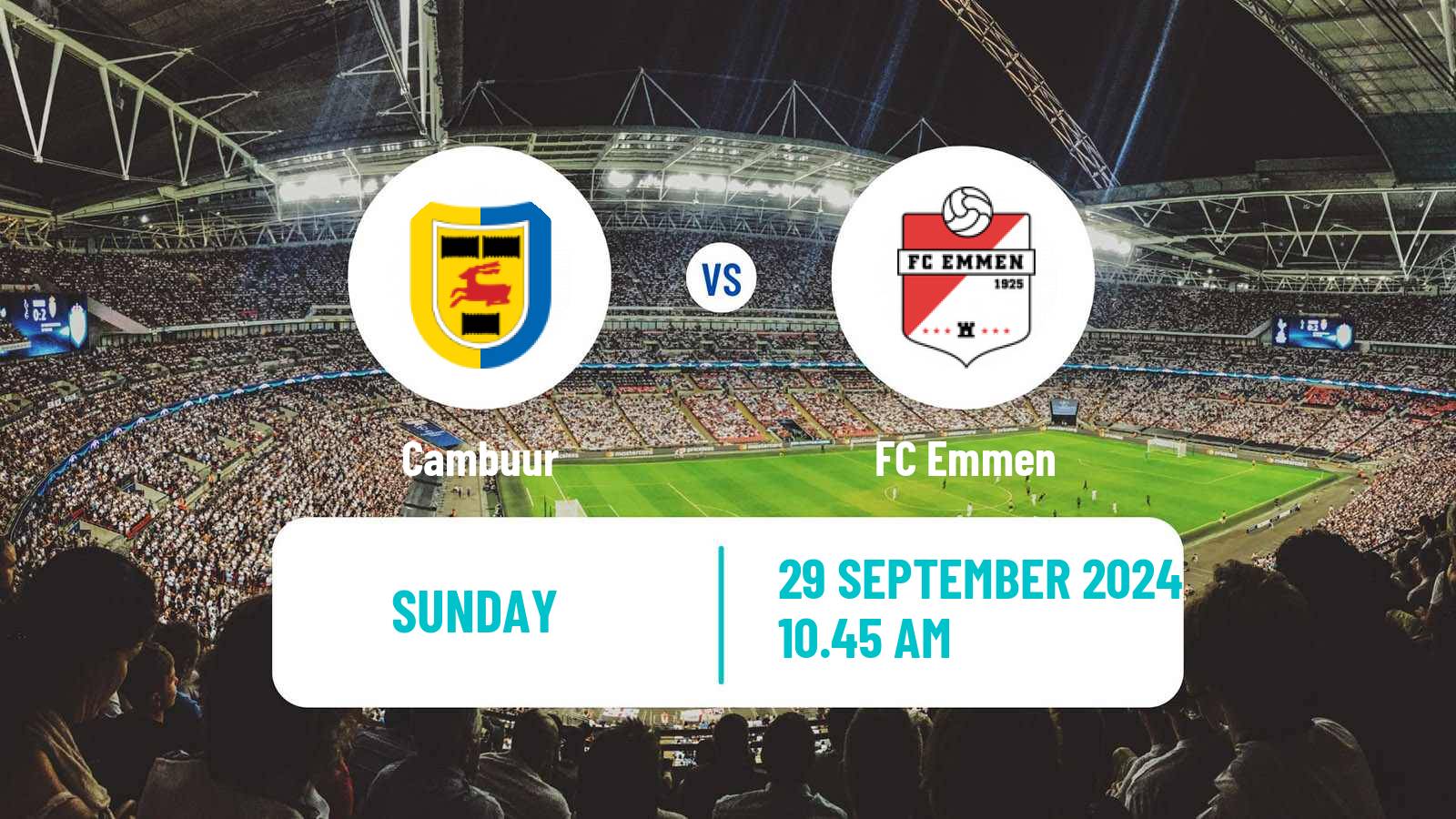 Soccer Dutch Eerste Divisie Cambuur - Emmen