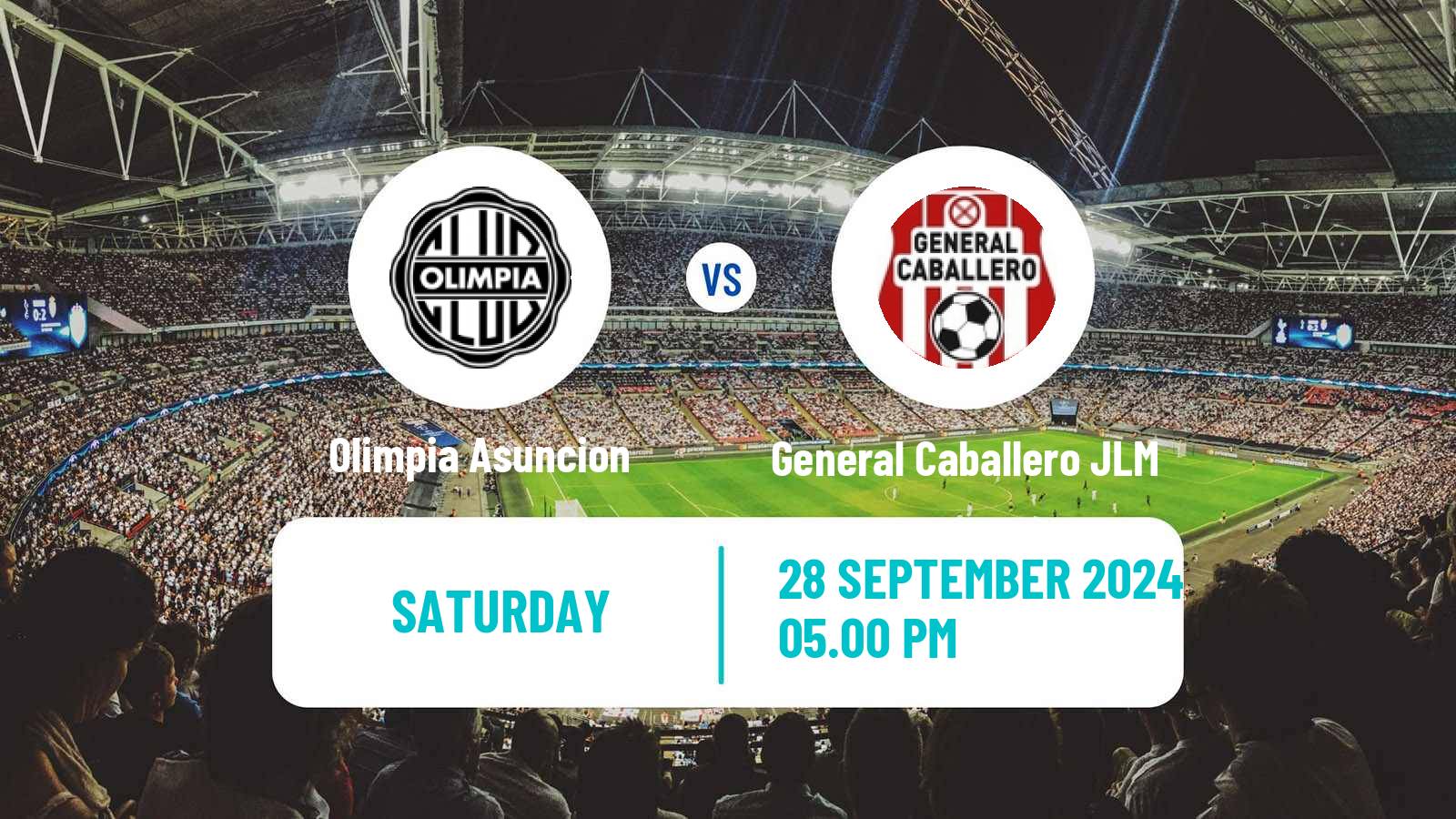 Soccer Paraguayan Primera Division Olimpia Asuncion - General Caballero JLM