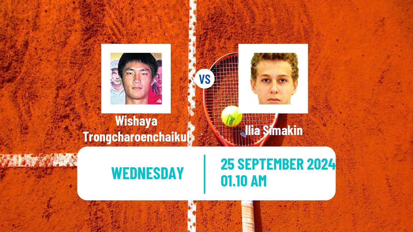 Tennis Nonthaburi 4 Challenger Men Wishaya Trongcharoenchaikul - Ilia Simakin