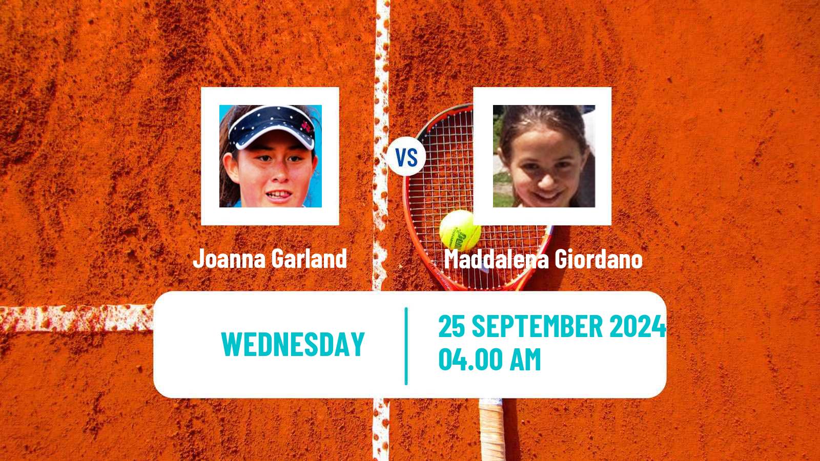 Tennis ITF W15 Sharm Elsheikh 11 Women Joanna Garland - Maddalena Giordano