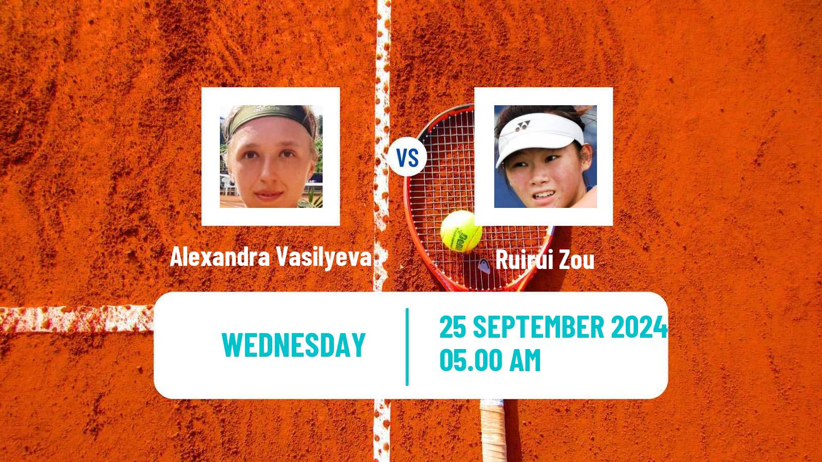 Tennis ITF W15 Monastir 51 Women 2024 Alexandra Vasilyeva - Ruirui Zou