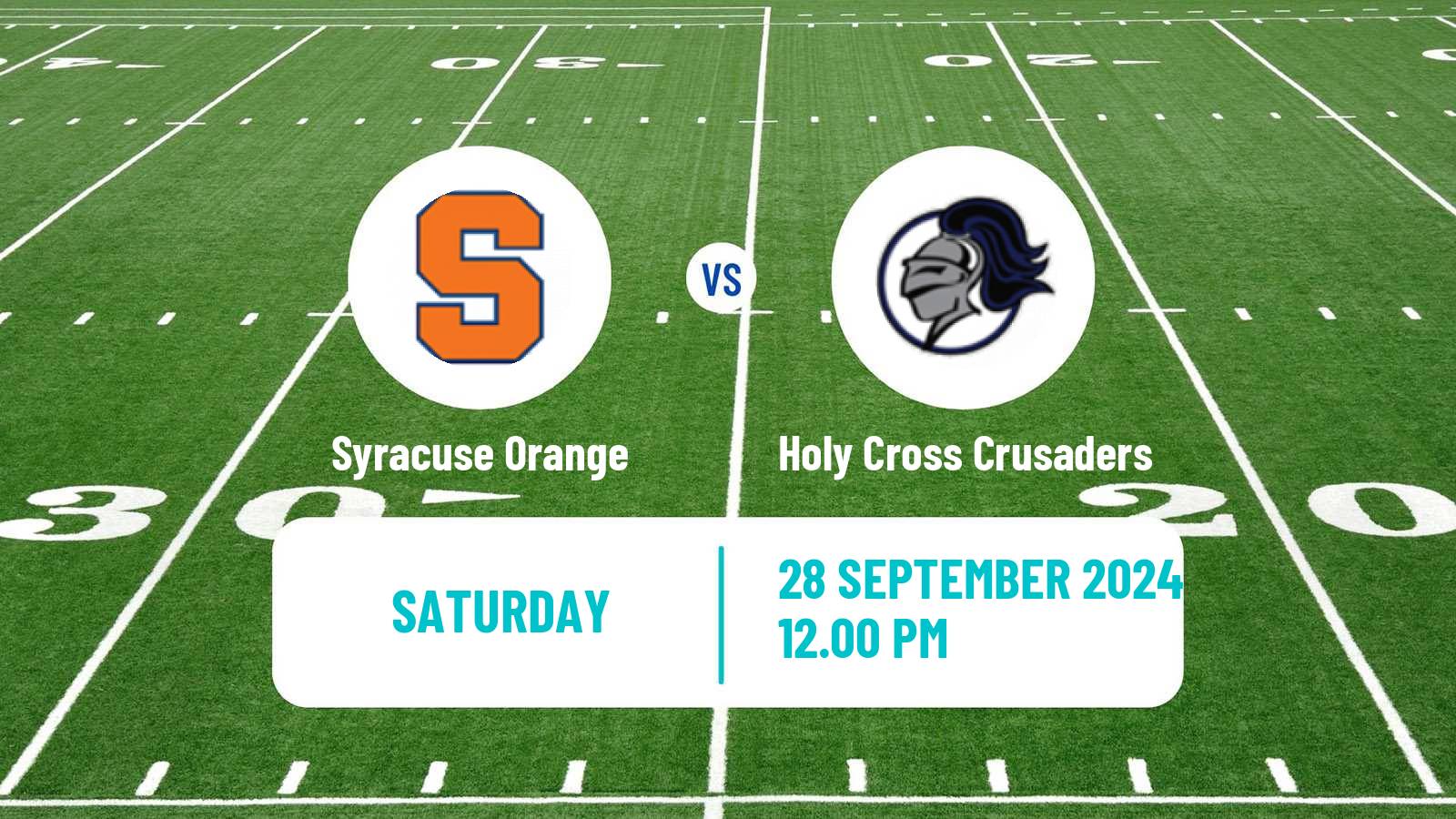 American football NCAA College Football Syracuse Orange - Holy Cross Crusaders