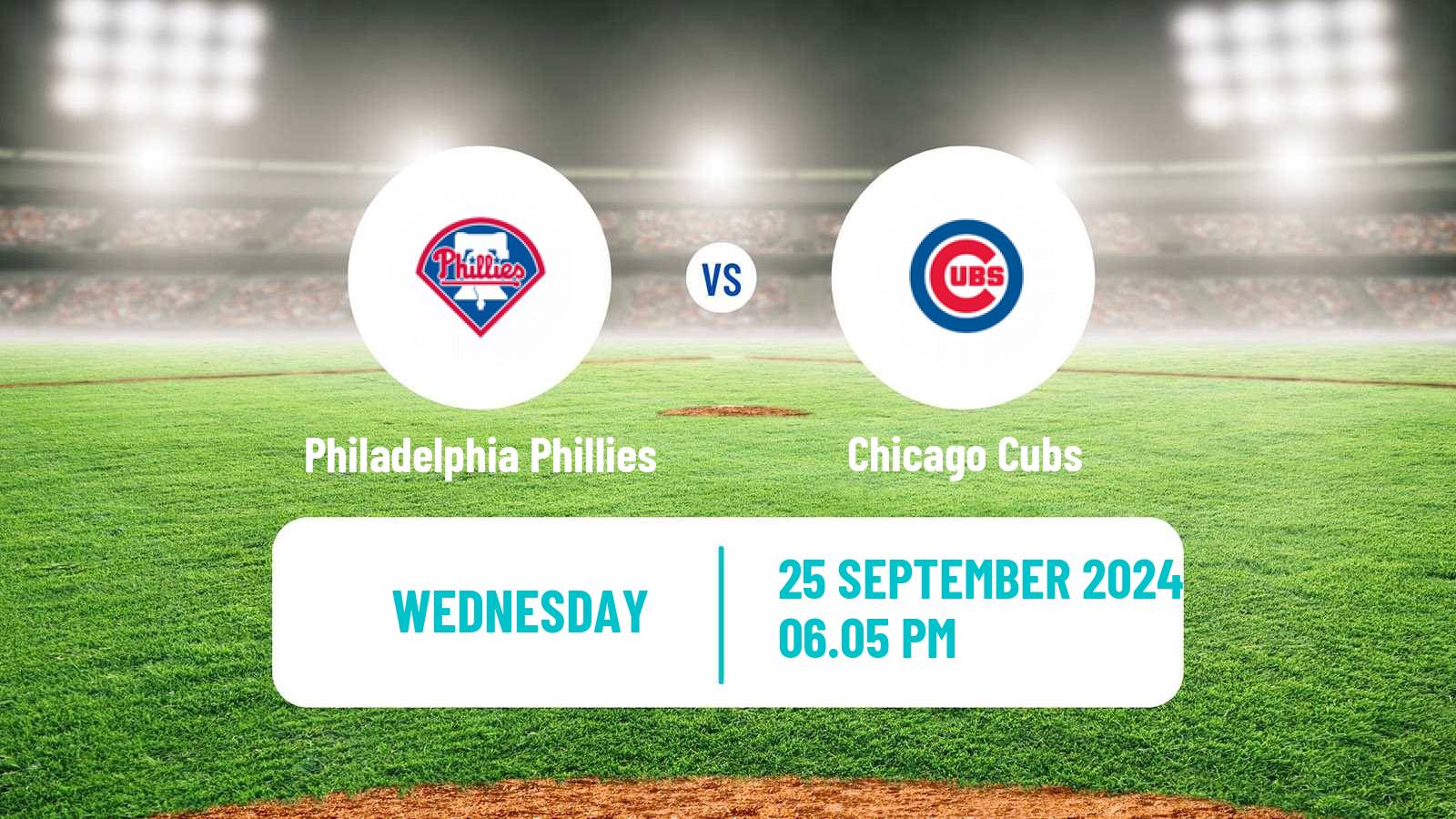 Baseball MLB Philadelphia Phillies - Chicago Cubs