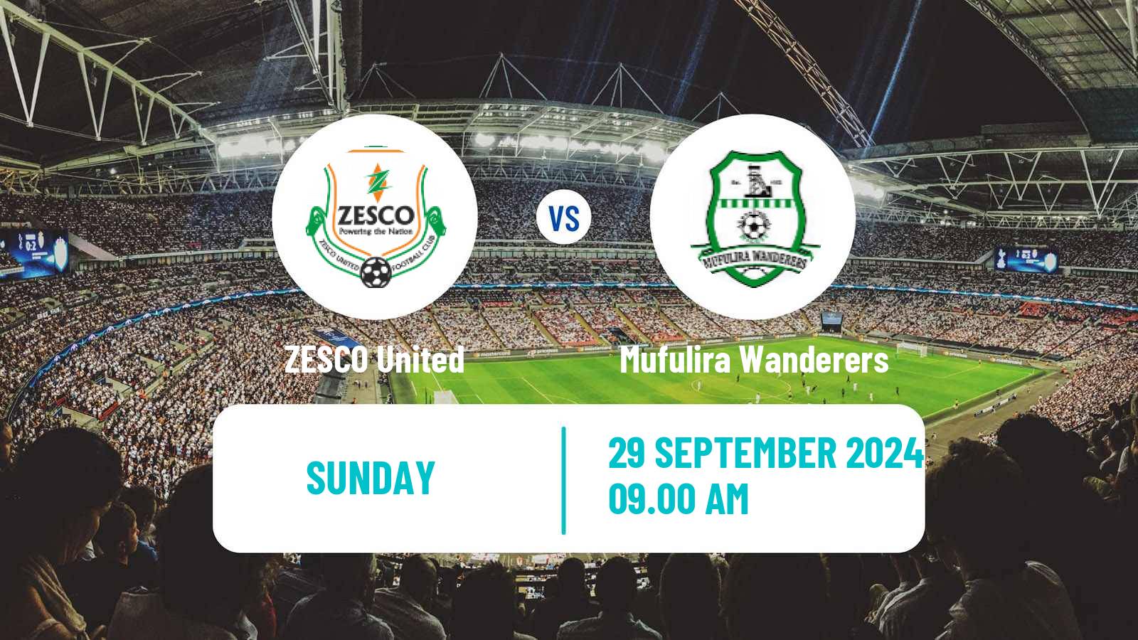 Soccer Zambian Premier League ZESCO United - Mufulira Wanderers