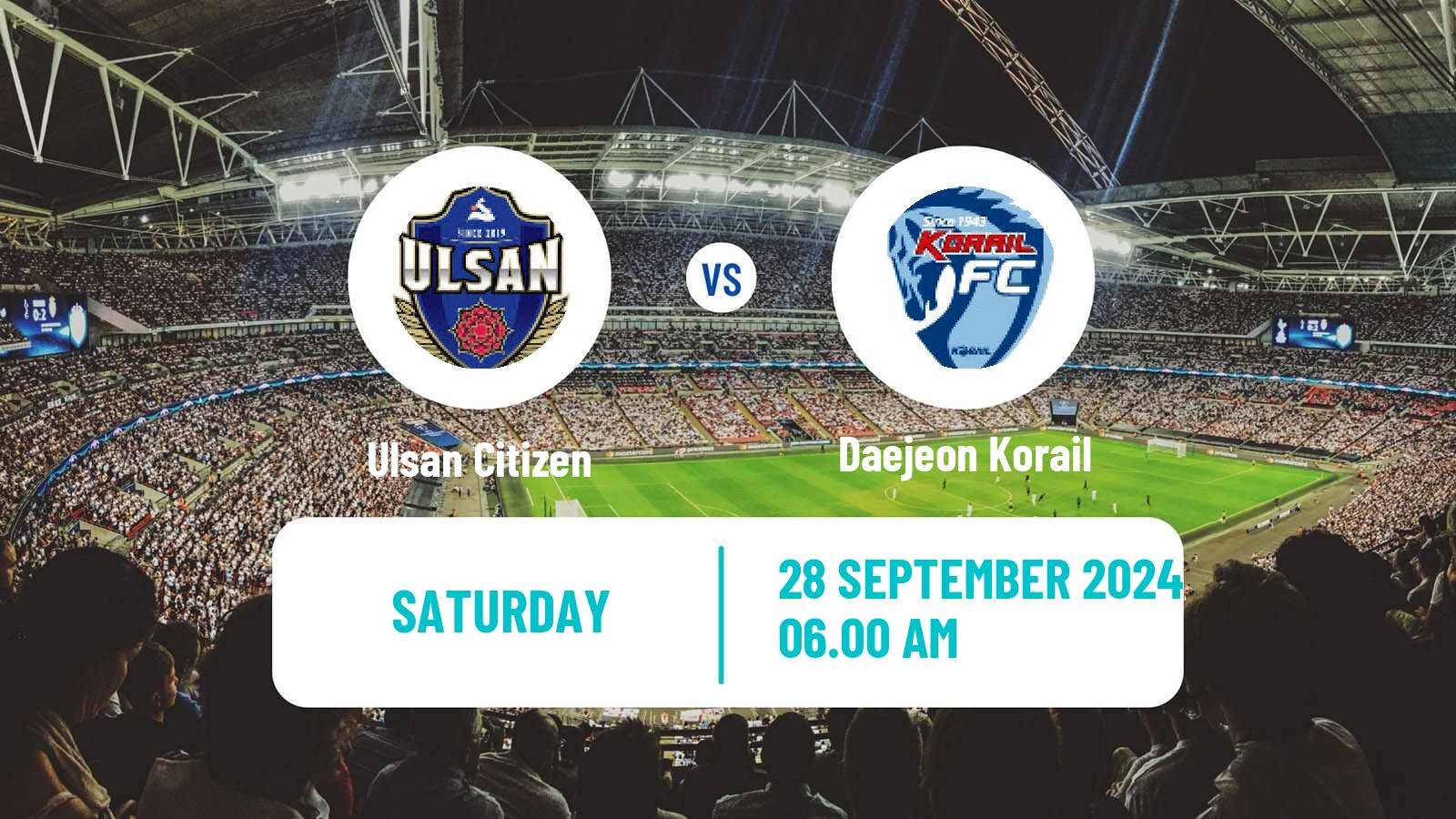 Soccer South Korean K3 League Ulsan Citizen - Daejeon Korail