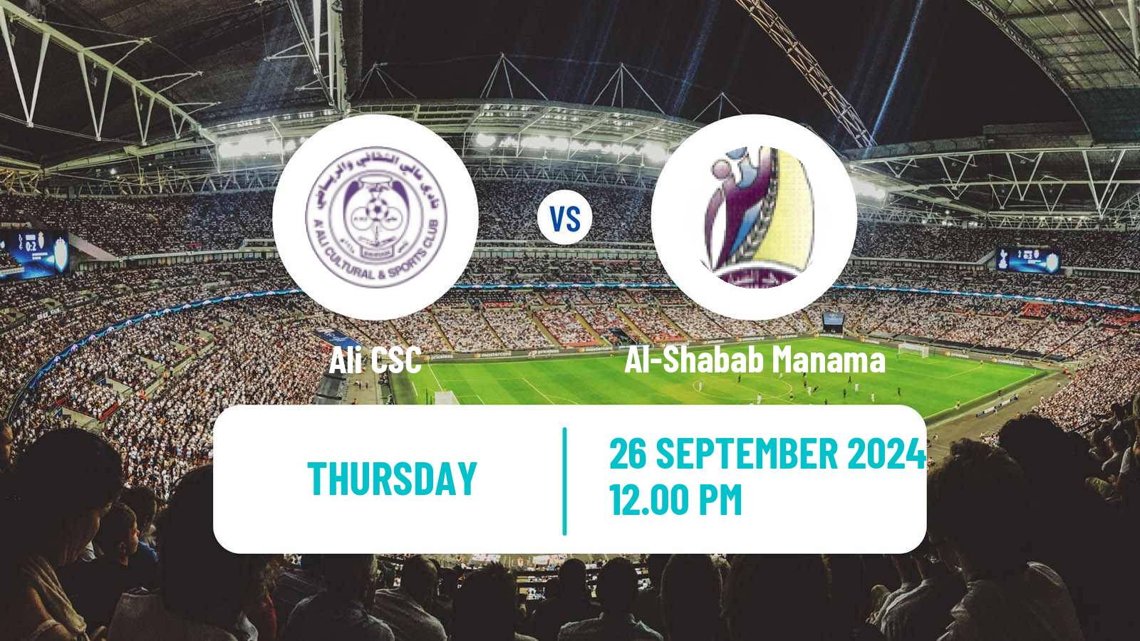 Soccer Bahraini Premier League Ali CSC - Al-Shabab Manama