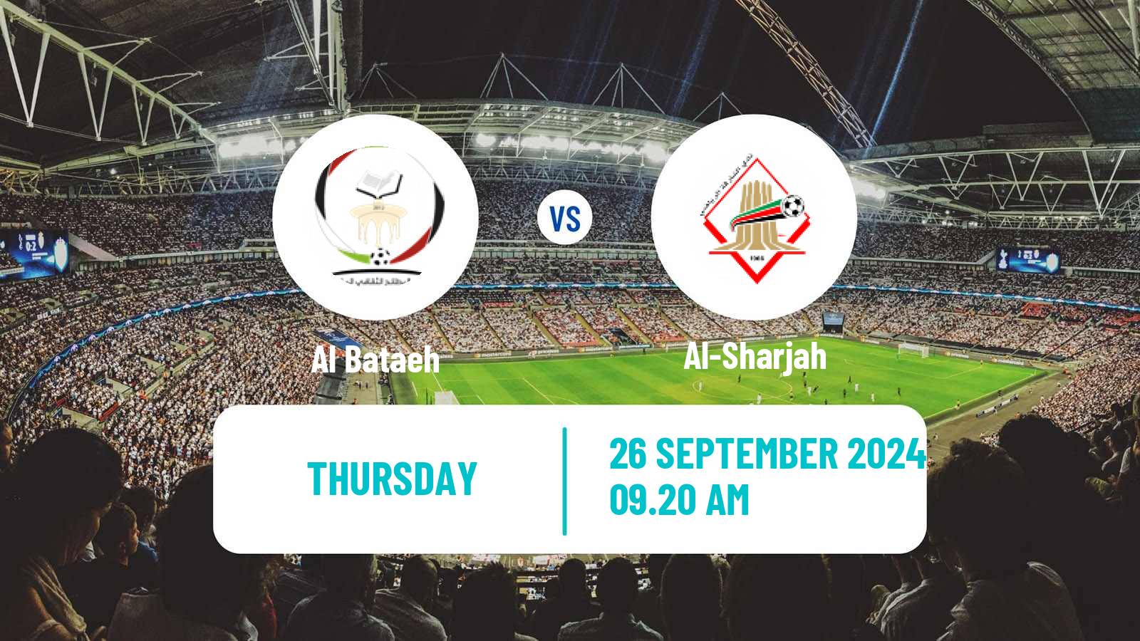 Soccer UAE Football League Al Bataeh - Al-Sharjah