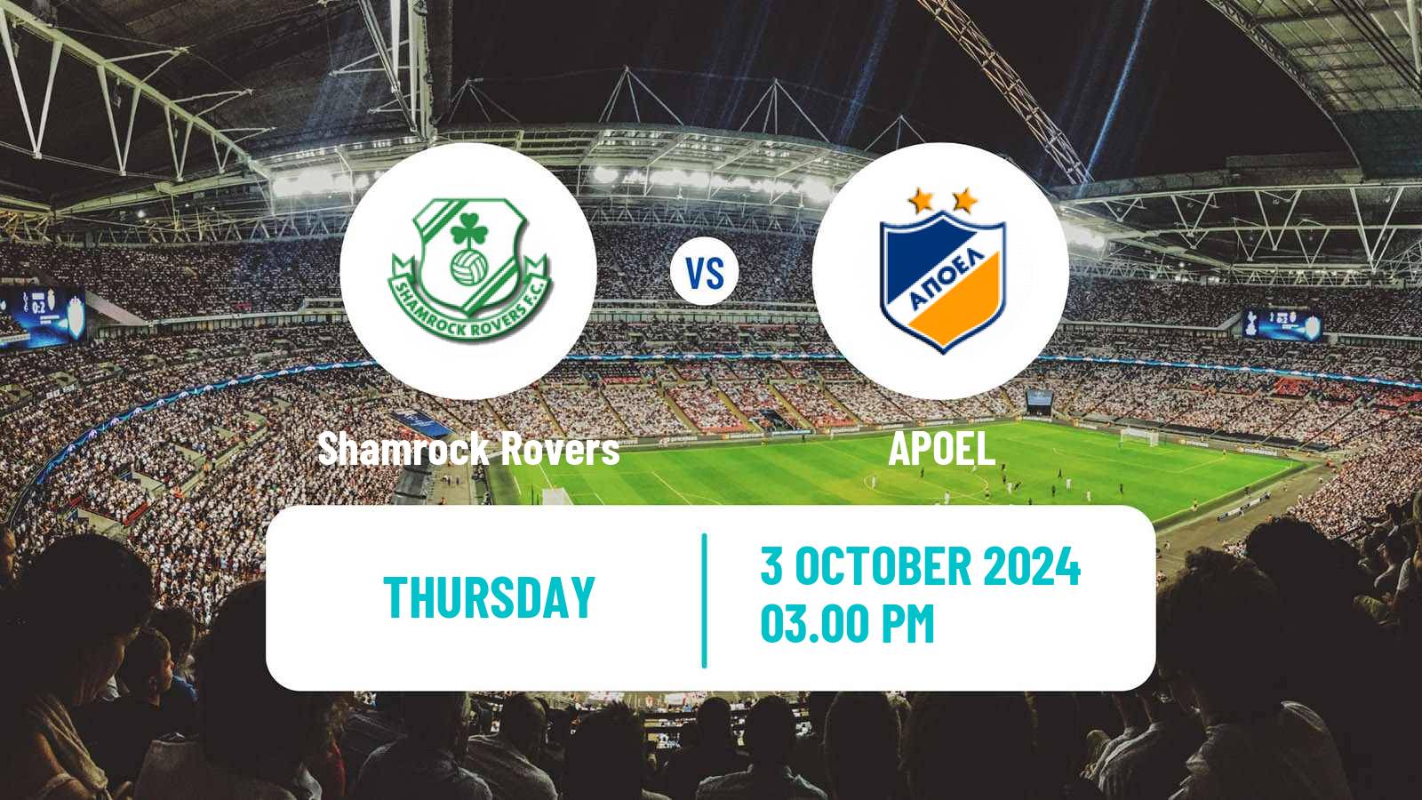 Soccer UEFA Europa Conference League Shamrock Rovers - APOEL