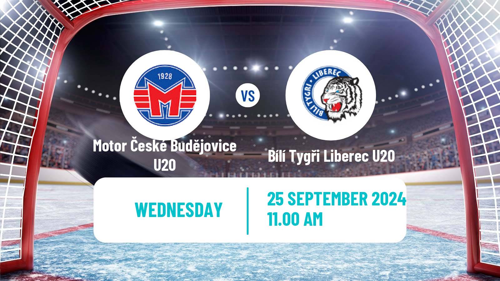 Hockey Czech ELJ Motor České Budějovice U20 - Bílí Tygři Liberec U20