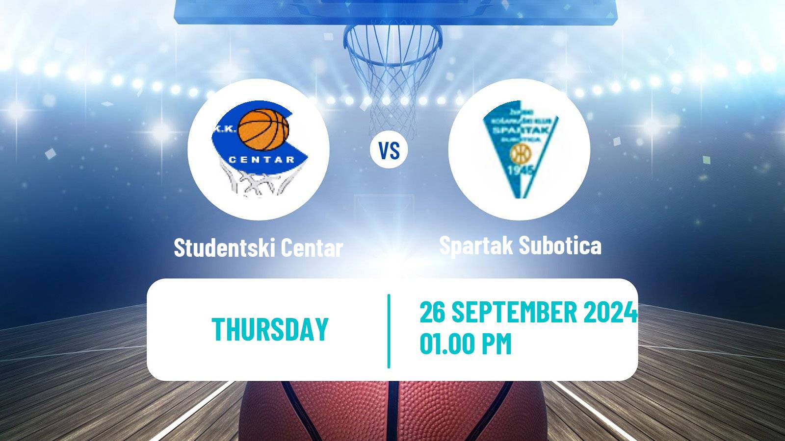 Basketball Adriatic League Studentski Centar - Spartak Subotica