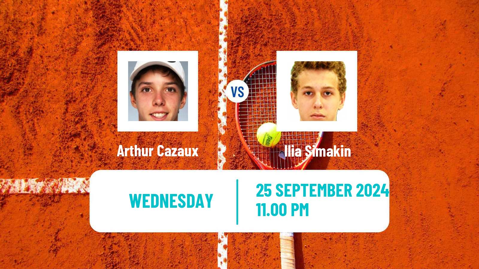 Tennis Nonthaburi 4 Challenger Men Arthur Cazaux - Ilia Simakin