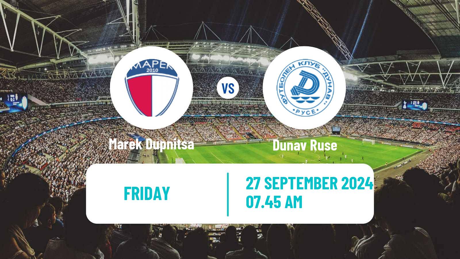 Soccer Bulgarian Vtora Liga Marek Dupnitsa - Dunav Ruse