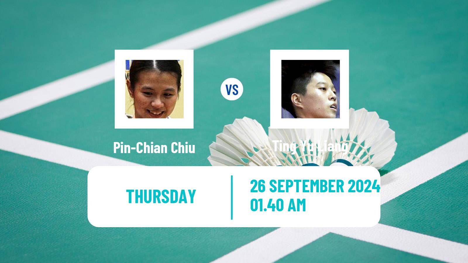 Badminton BWF World Tour Macau Open Women Pin-Chian Chiu - Ting Yu Liang