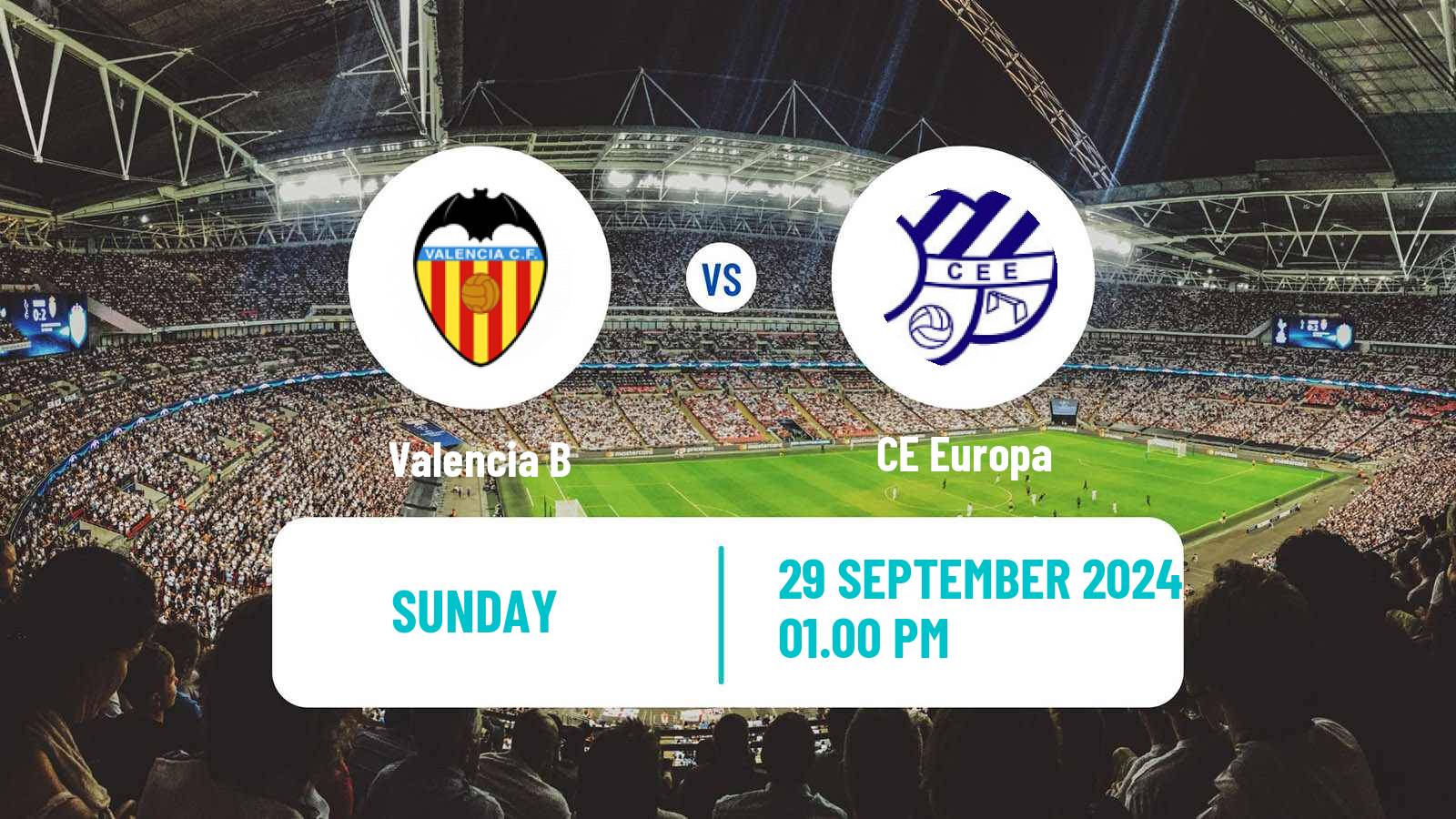 Soccer Spanish Segunda RFEF - Group 3 Valencia B - CE Europa