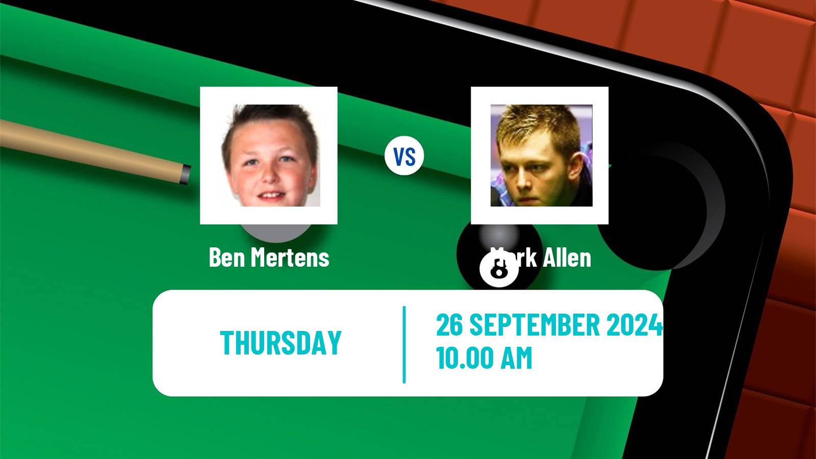 Snooker British Open Ben Mertens - Mark Allen