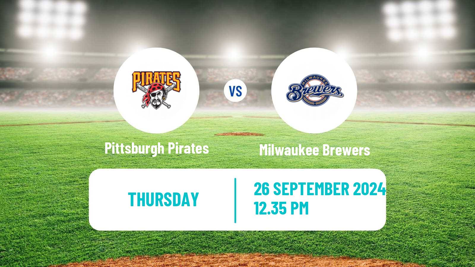 Baseball MLB Pittsburgh Pirates - Milwaukee Brewers