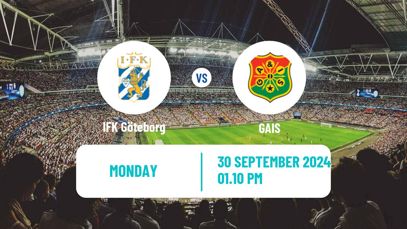 Soccer Swedish Allsvenskan IFK Göteborg - GAIS