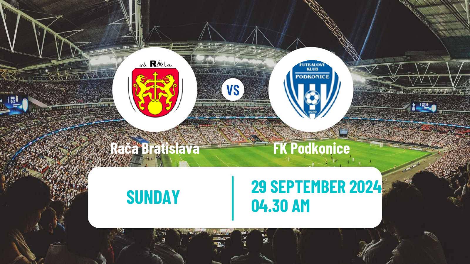 Soccer Slovak 3 Liga West Rača Bratislava - Podkonice