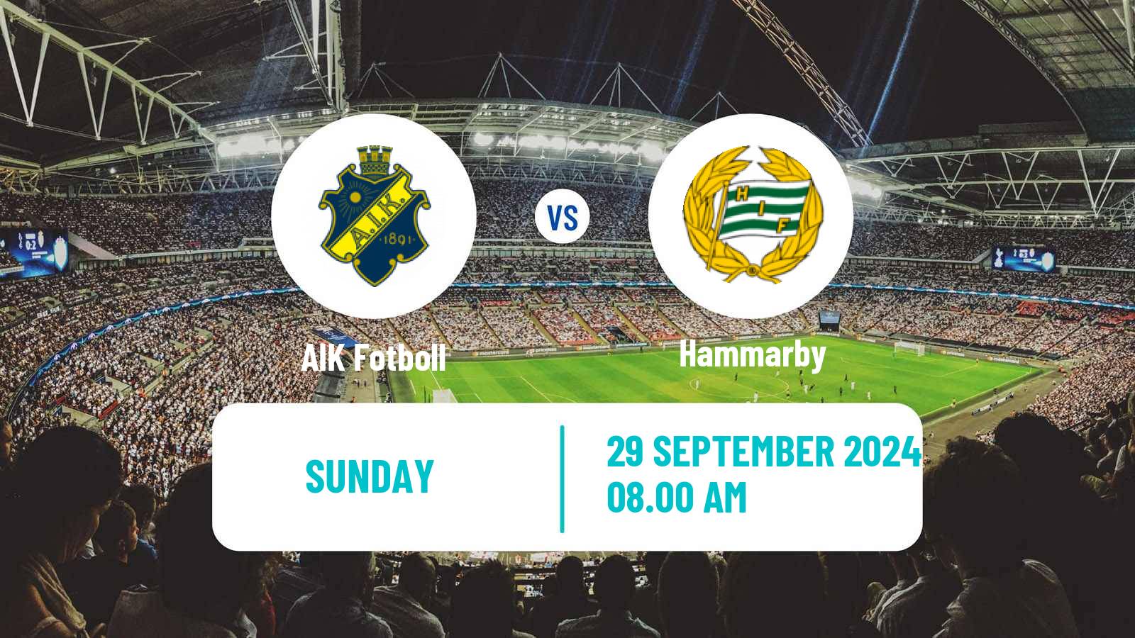 Soccer Swedish Allsvenskan AIK - Hammarby