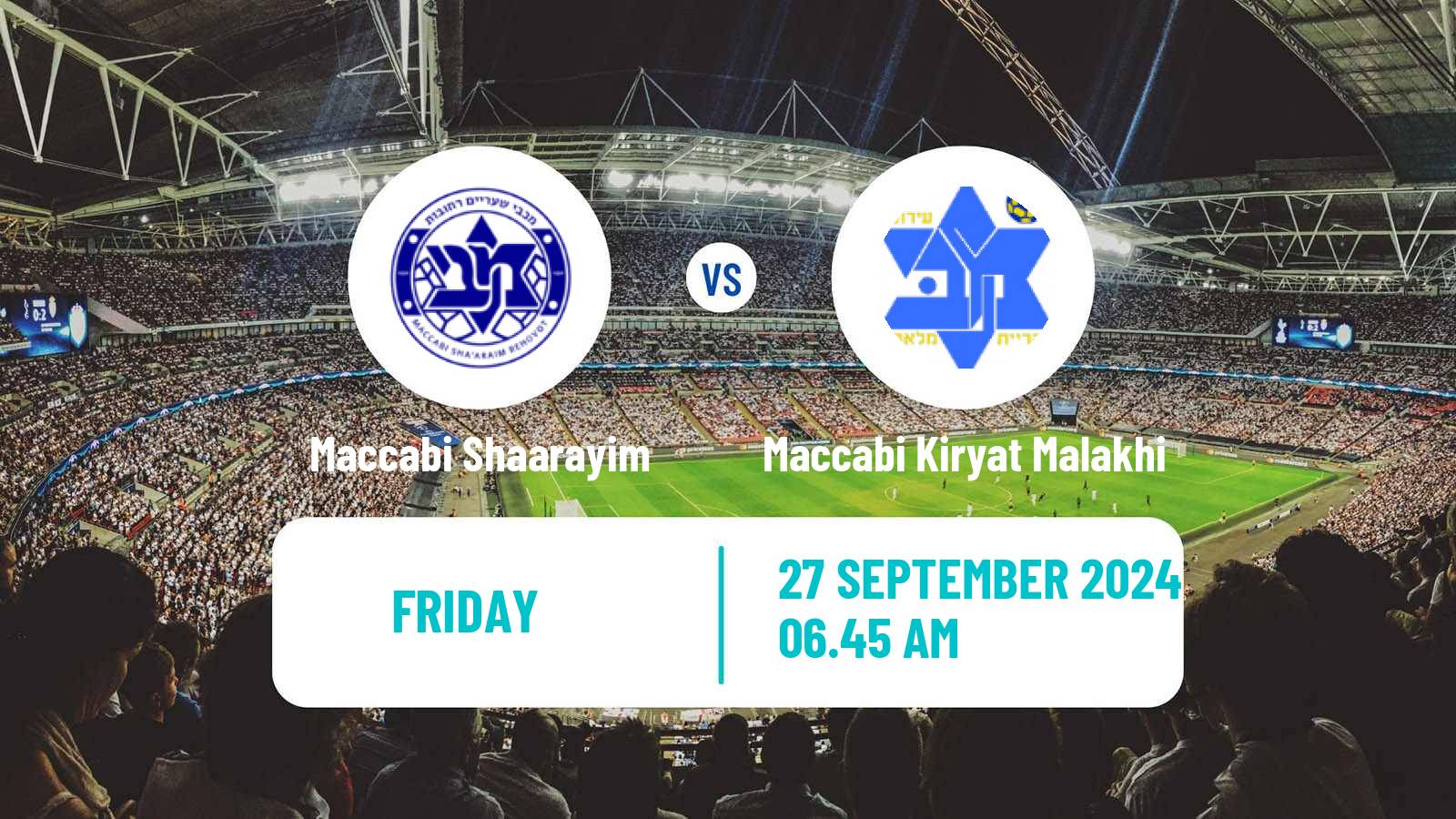 Soccer Israeli Liga Alef South Maccabi Shaarayim - Maccabi Kiryat Malakhi