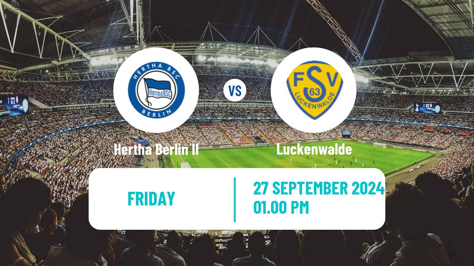 Soccer German Regionalliga Nordost Hertha Berlin II - Luckenwalde