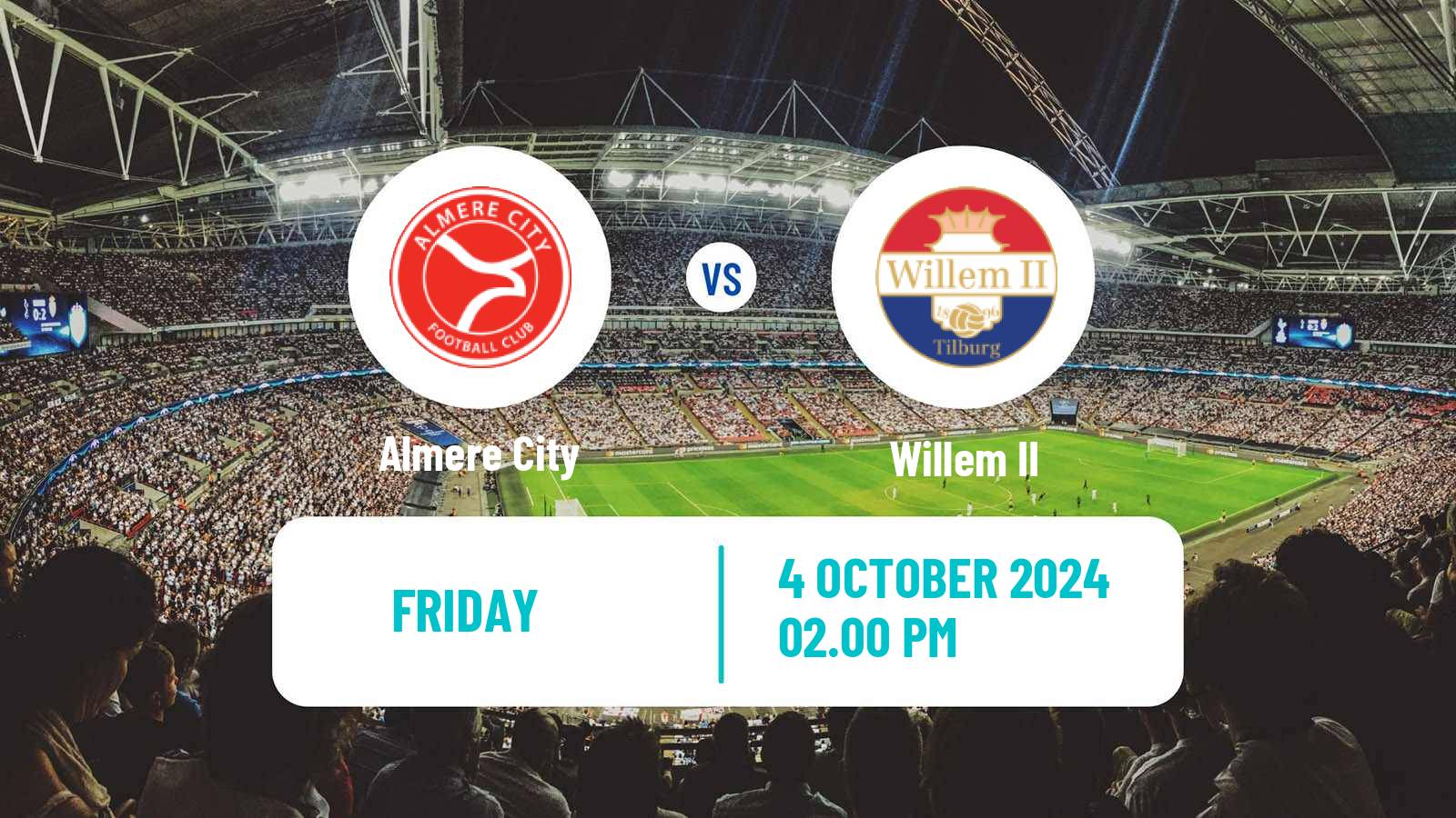 Soccer Dutch Eredivisie Almere City - Willem II