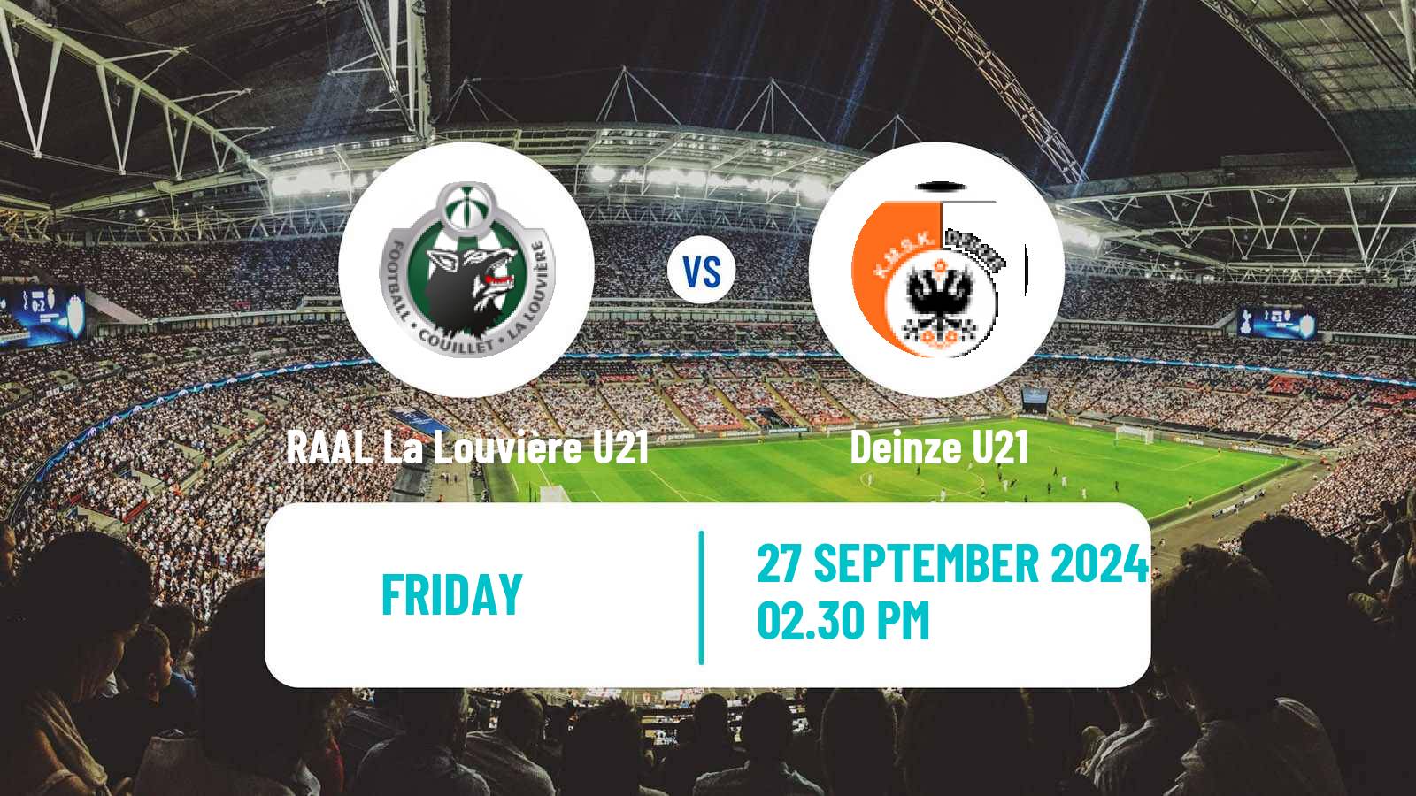 Soccer Belgian Pro League U21 RAAL La Louvière U21 - Deinze U21