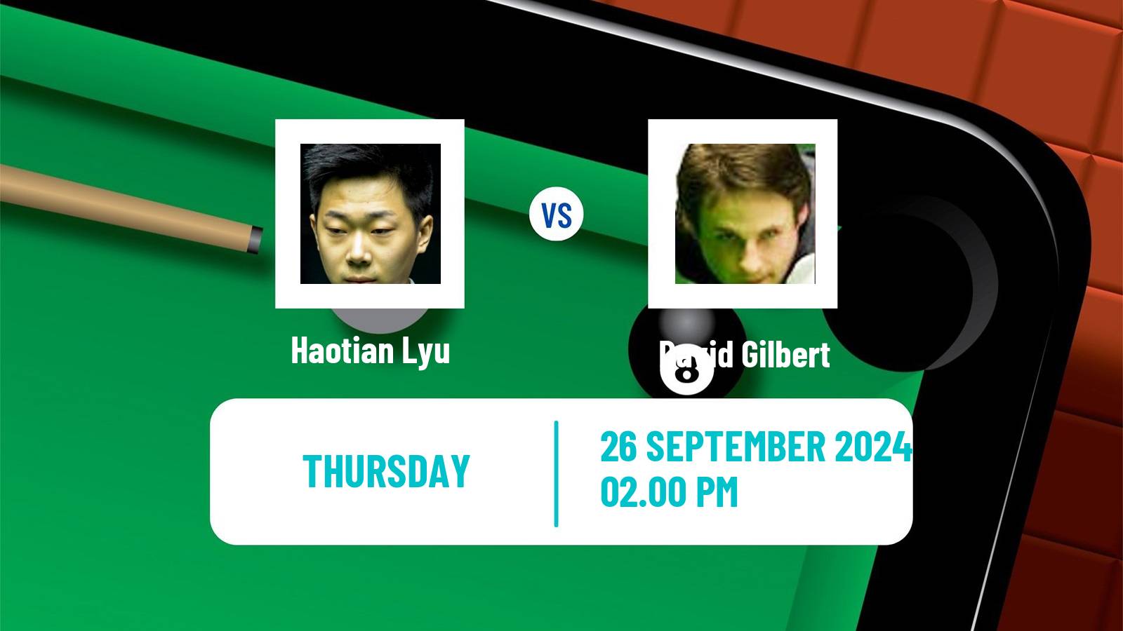 Snooker British Open Haotian Lyu - David Gilbert