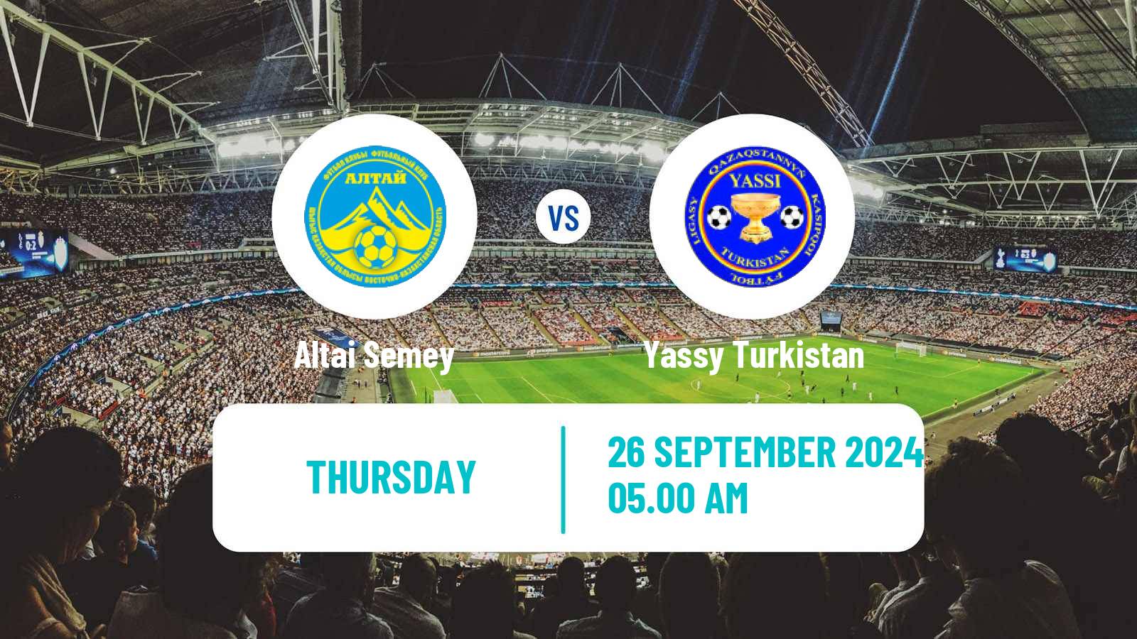 Soccer Kazakh First Division Altai Semey - Yassy Turkistan