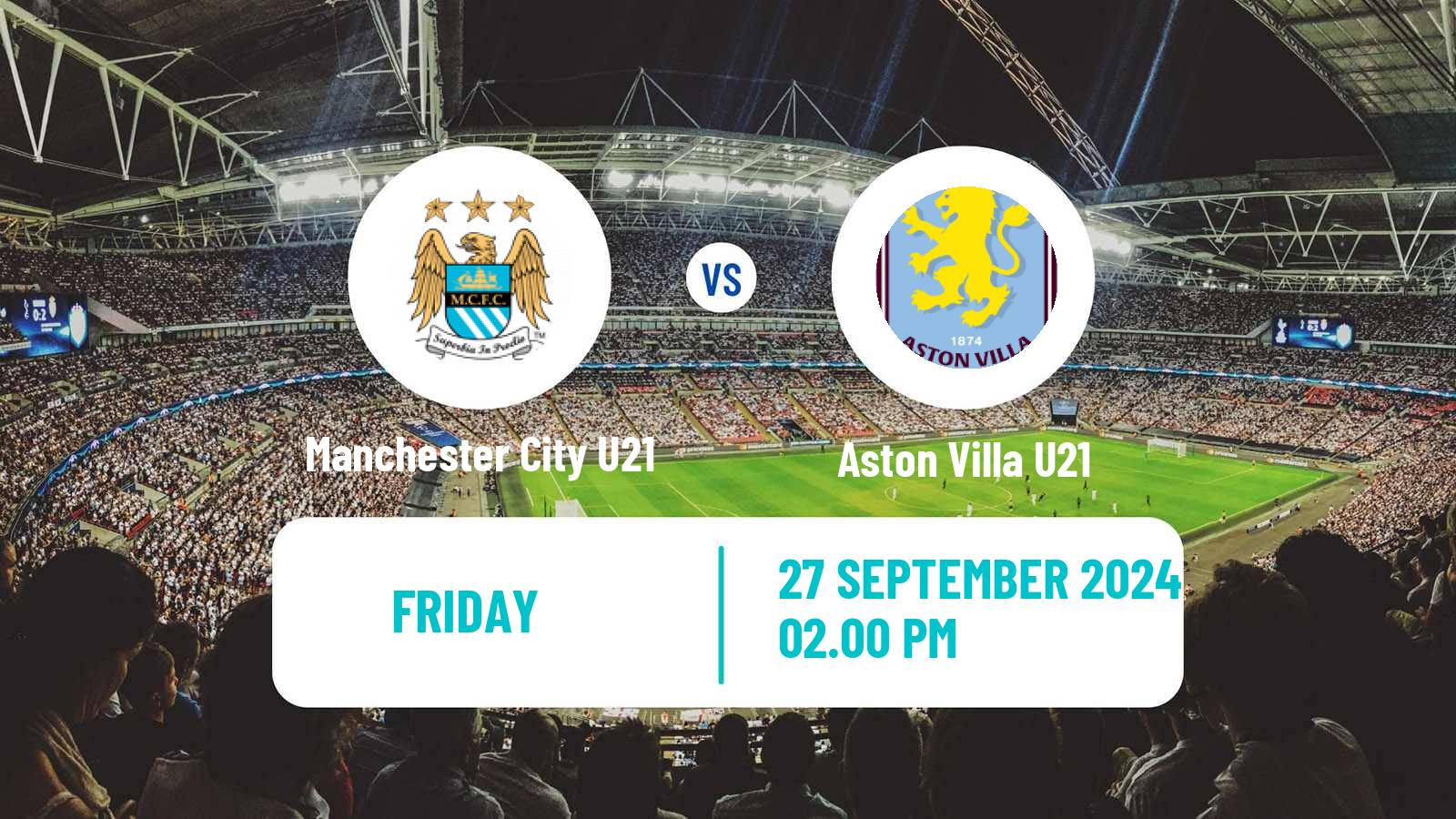 Soccer English Premier League 2 Manchester City U21 - Aston Villa U21