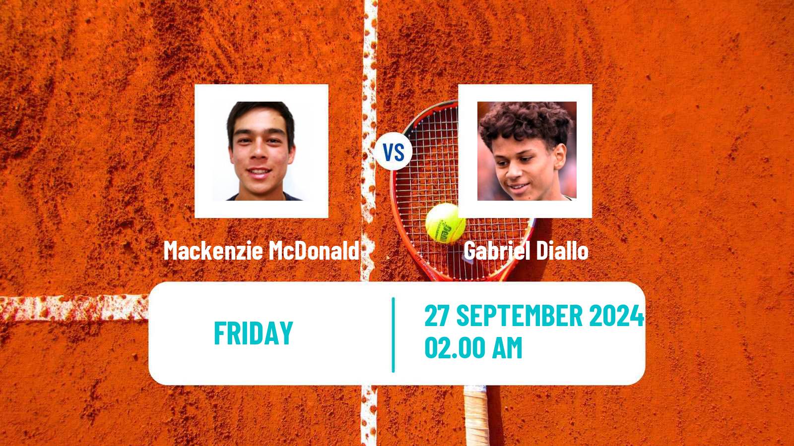 Tennis Nonthaburi 4 Challenger Men Mackenzie McDonald - Gabriel Diallo