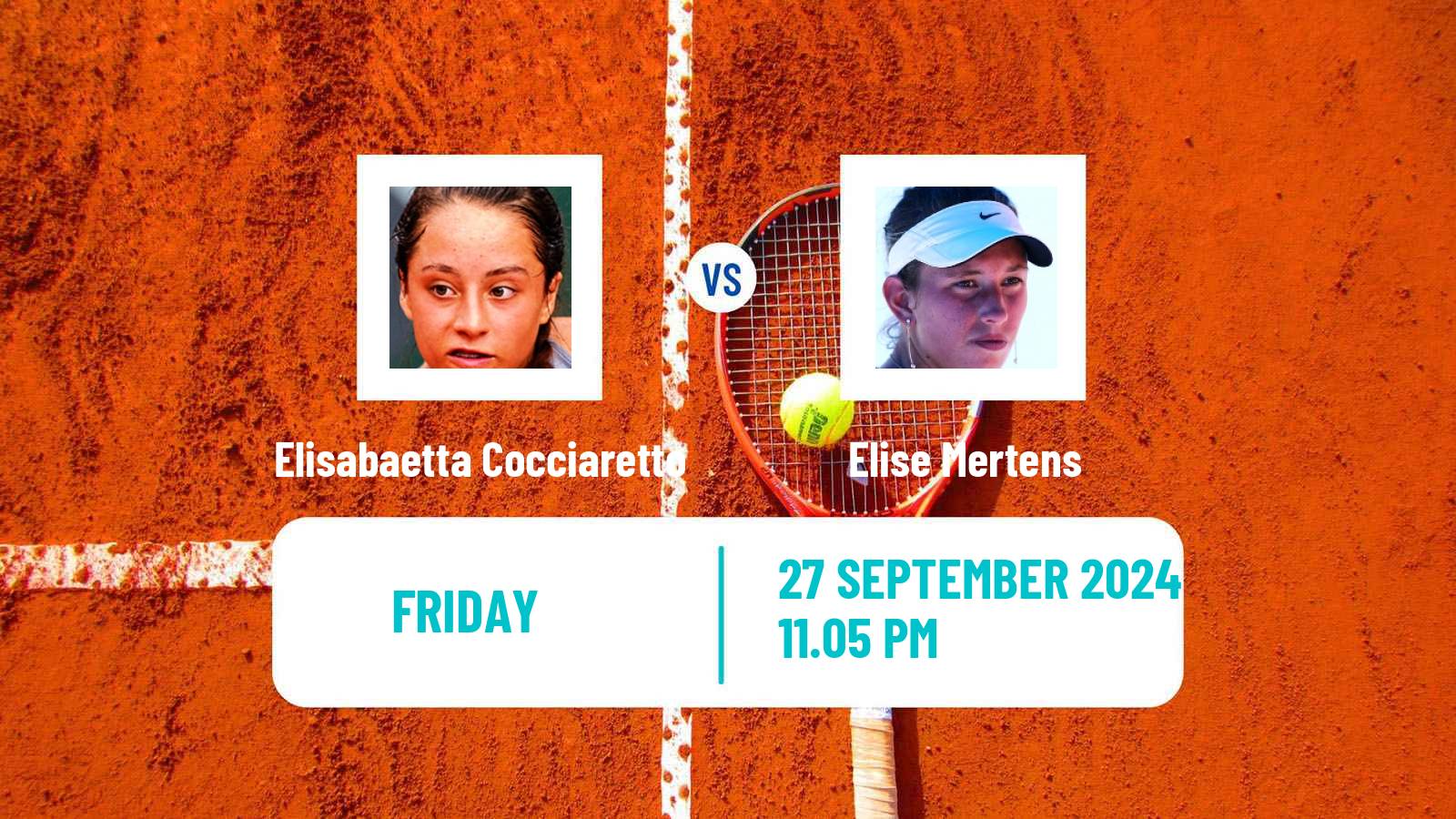 Tennis WTA Beijing Elisabaetta Cocciaretto - Elise Mertens