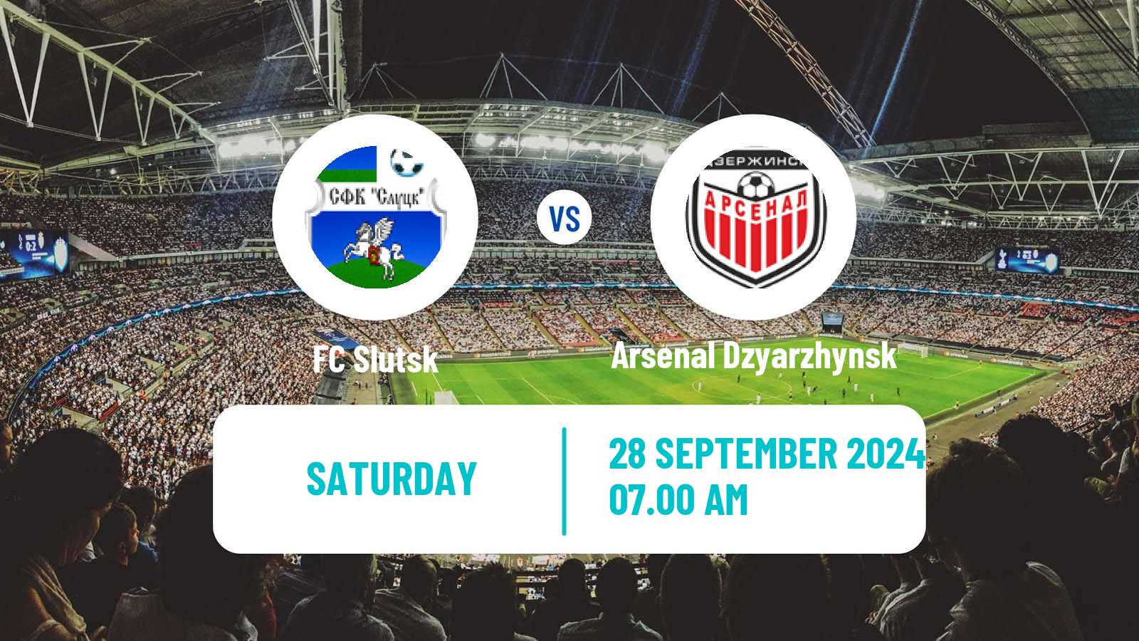 Soccer Belarusian Vysshaya Liga Slutsk - Arsenal Dzyarzhynsk