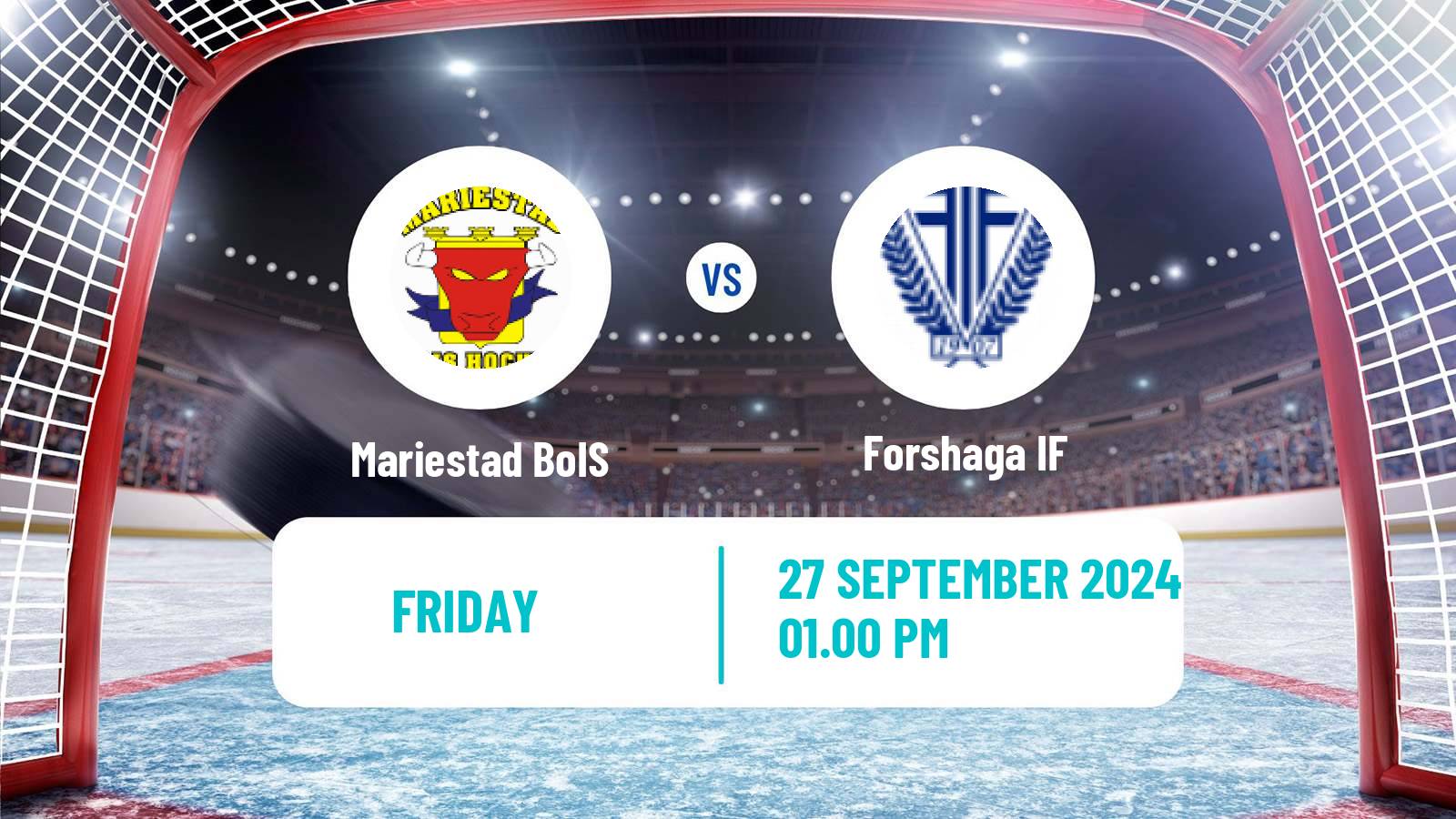 Hockey Swedish HockeyEttan Vastra Mariestad BoIS - Forshaga