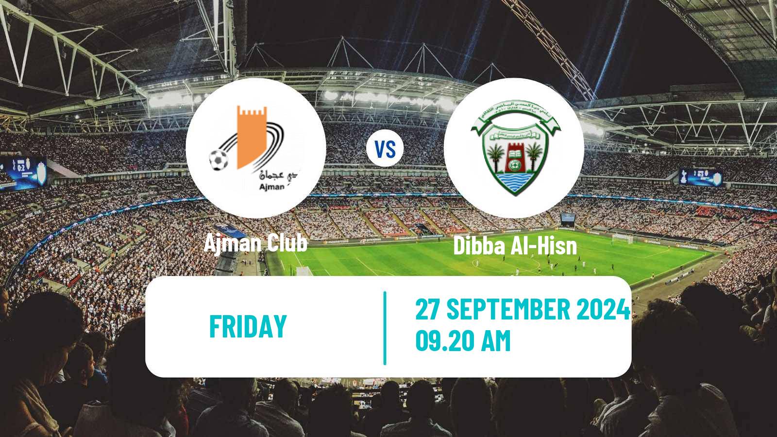 Soccer UAE Football League Ajman Club - Dibba Al-Hisn