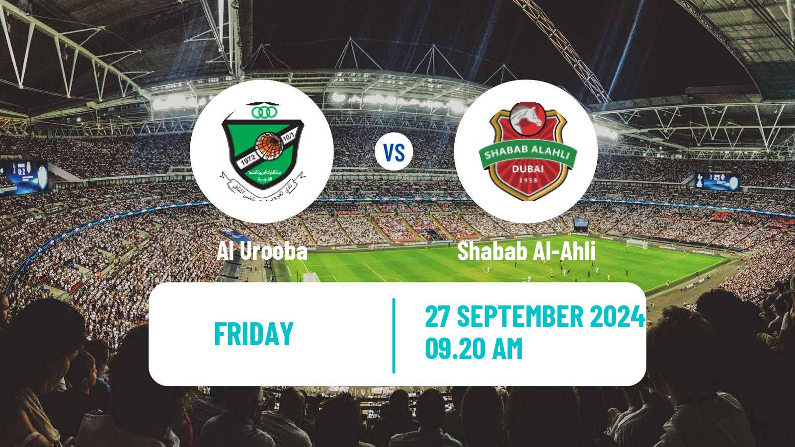 Soccer UAE Football League Al Urooba - Shabab Al-Ahli