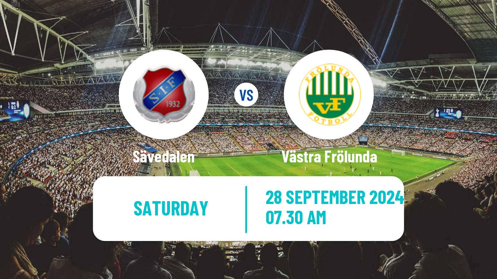 Soccer Swedish Division 2 - Västra Götaland Sävedalen - Västra Frölunda