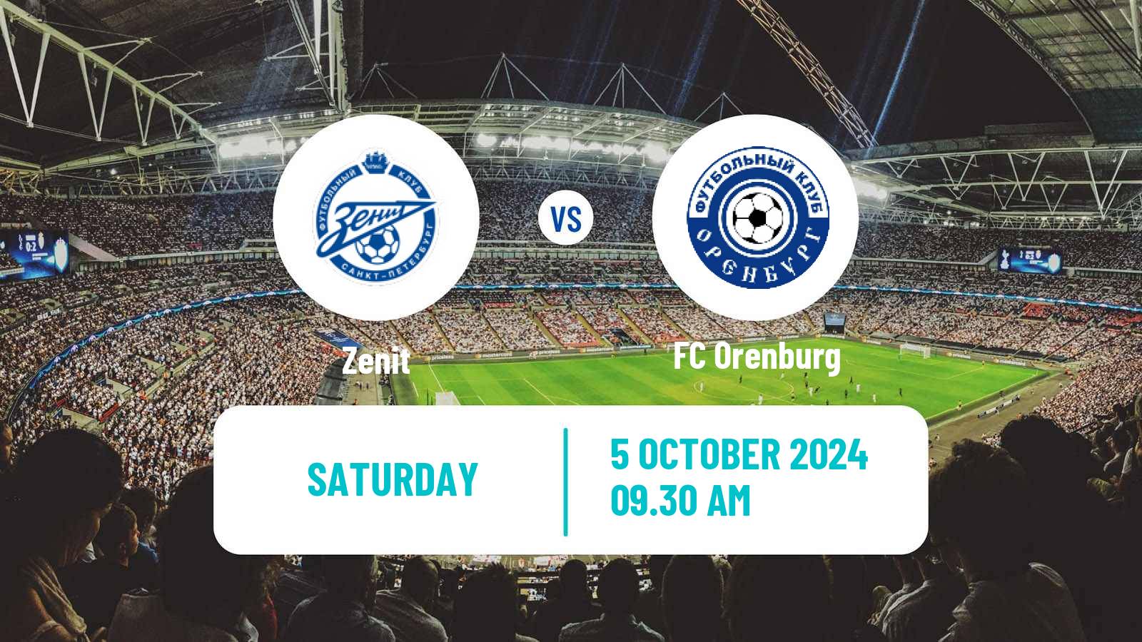 Soccer Russian Premier League Zenit - Orenburg