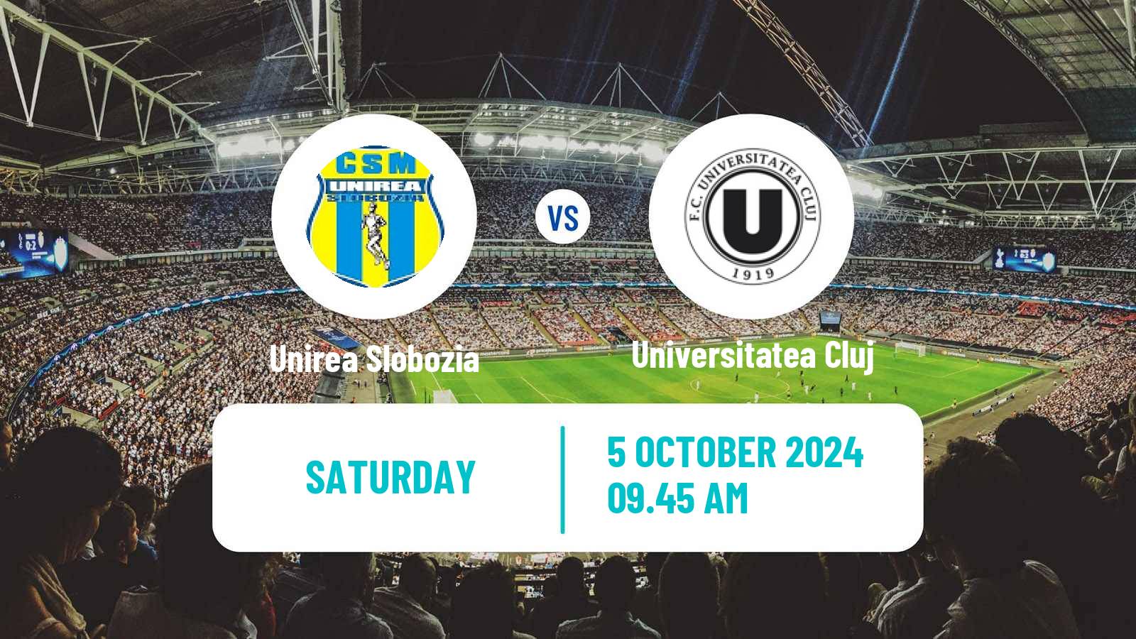 Soccer Romanian Liga 1 Unirea Slobozia - Universitatea Cluj