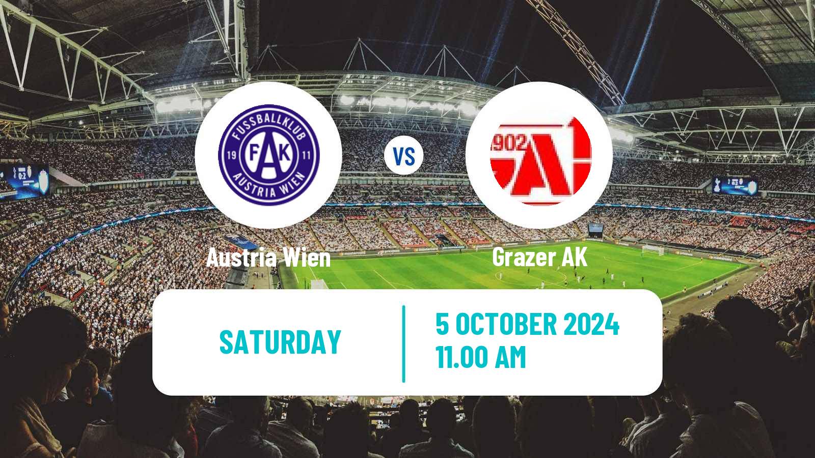 Soccer Austrian Bundesliga Austria Wien - Grazer AK