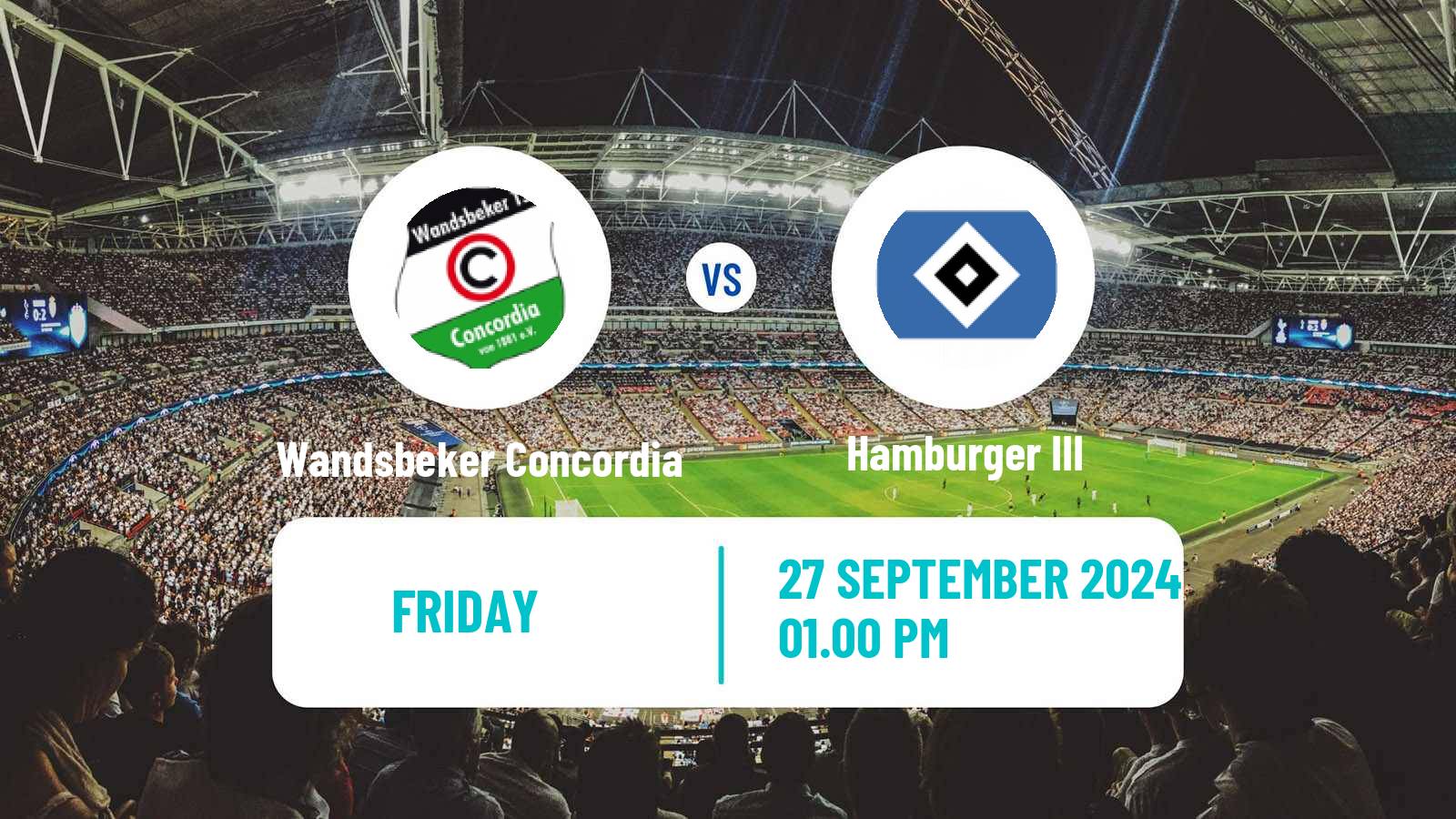 Soccer German Oberliga Hamburg Wandsbeker Concordia - Hamburger III