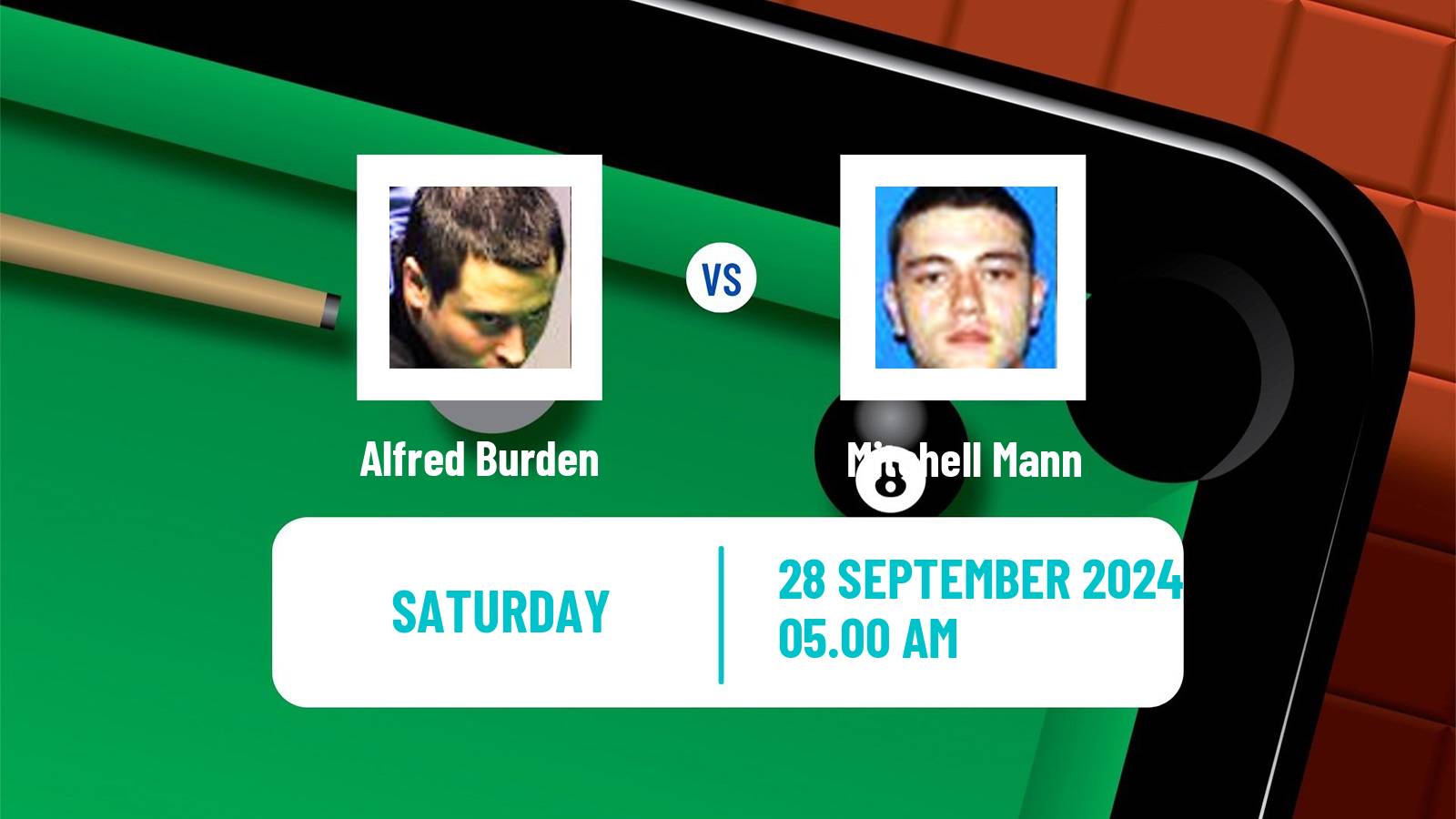 Snooker Northern Ireland Open Alfred Burden - Mitchell Mann