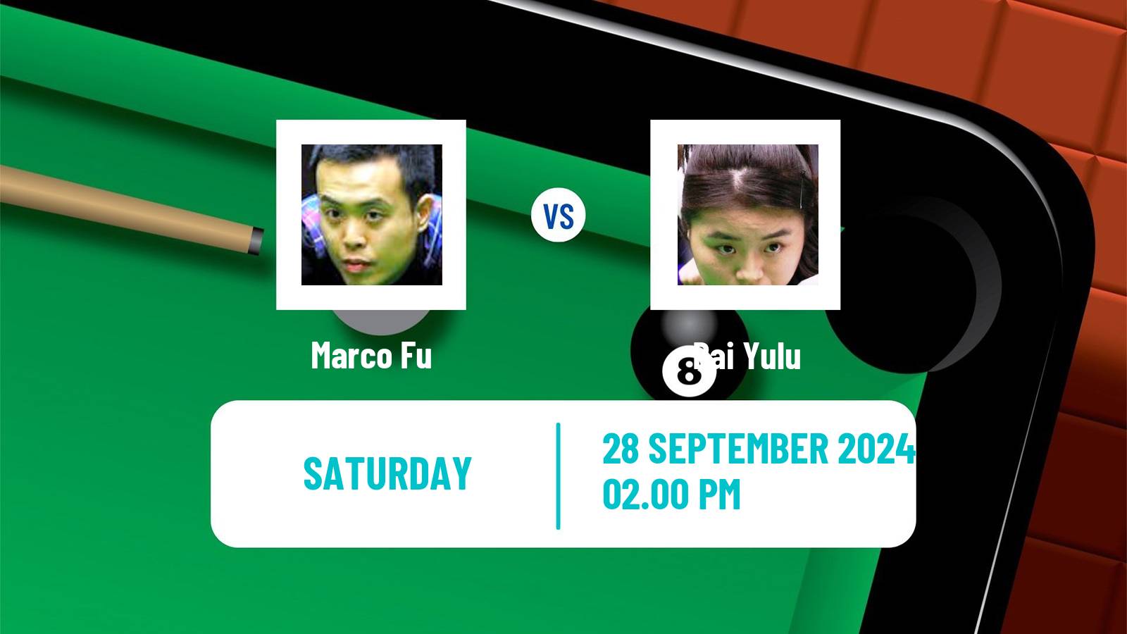 Snooker Northern Ireland Open Marco Fu - Bai Yulu