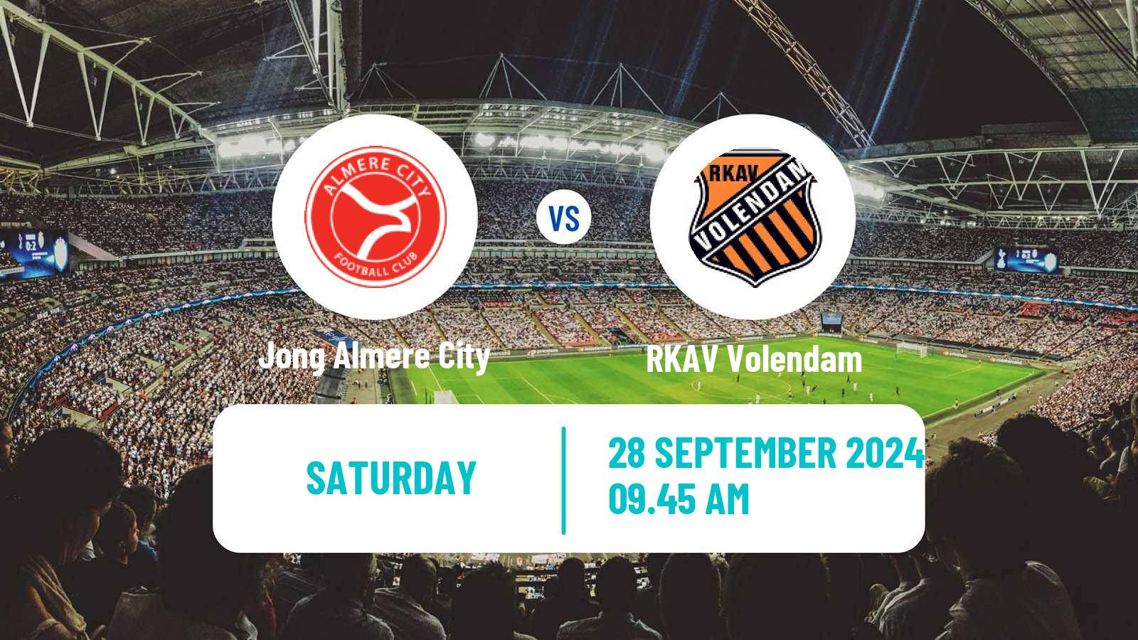 Soccer Dutch Tweede Divisie Jong Almere City - RKAV Volendam