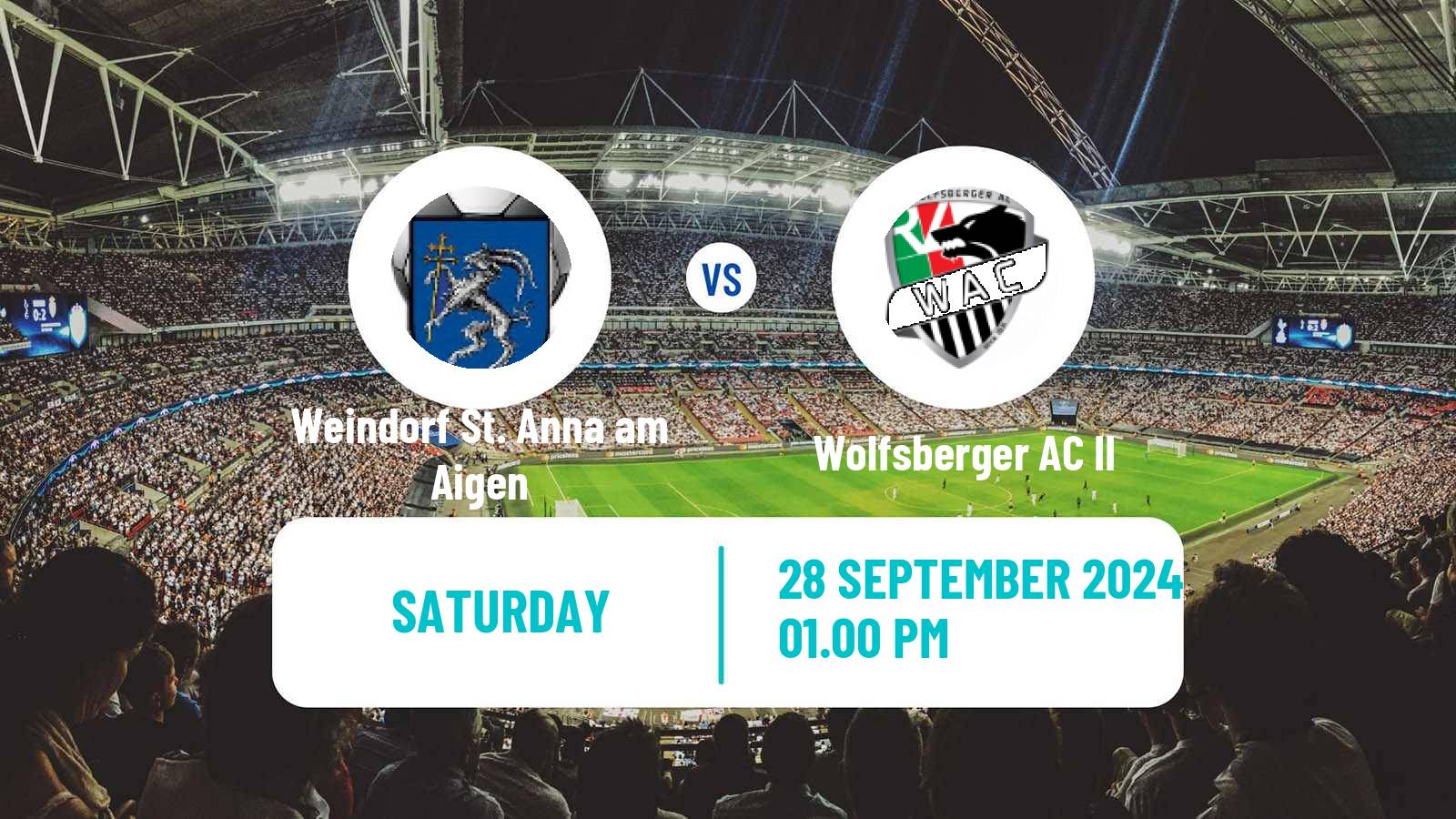 Soccer Austrian Regionalliga Central Weindorf St. Anna am Aigen - Wolfsberger AC II