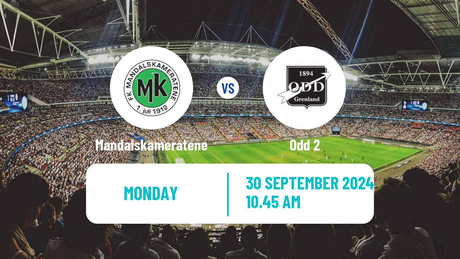 Soccer Norwegian Division 3 - Group 2 Mandalskameratene - Odd 2