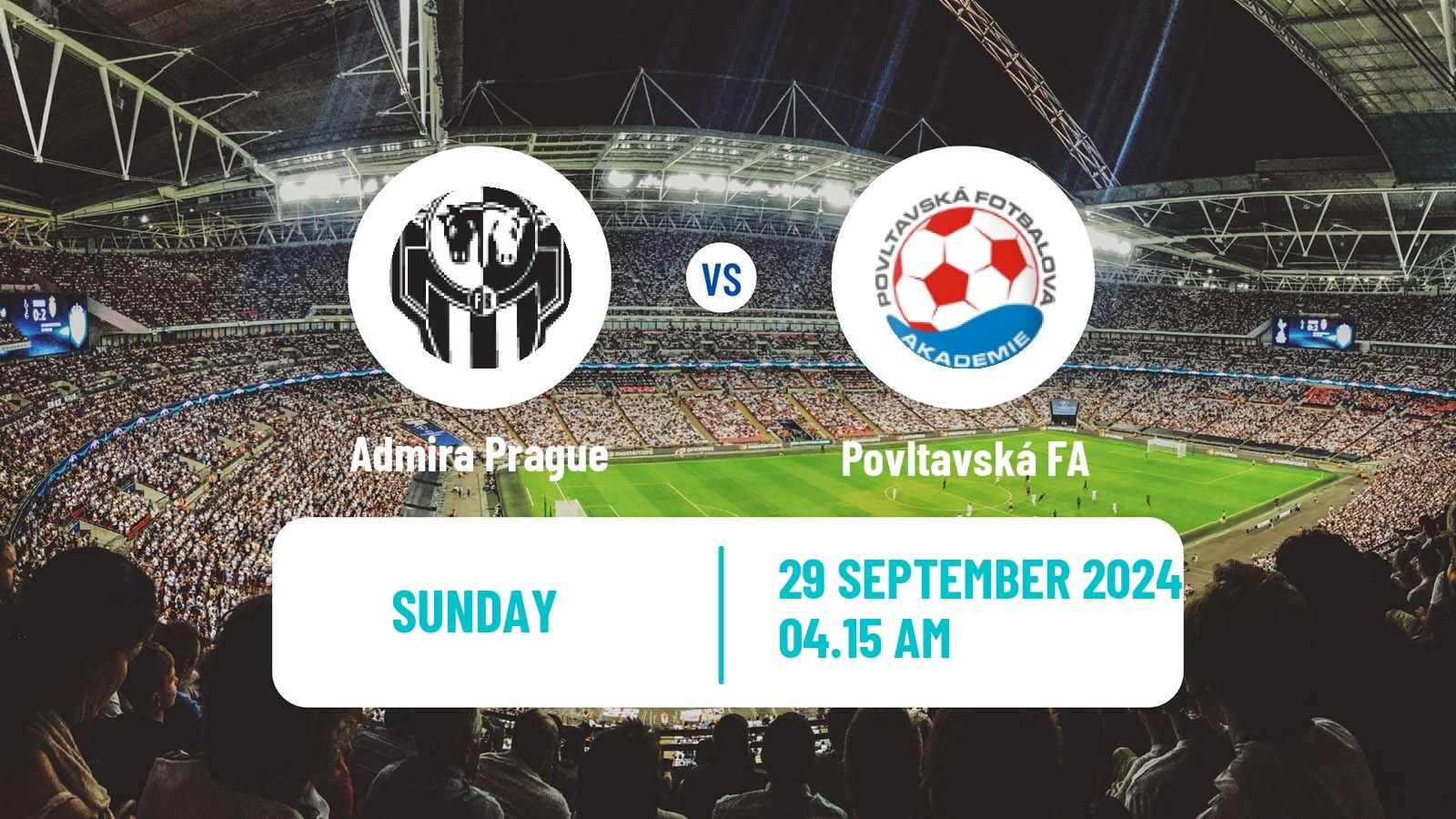 Soccer Czech CFL Group A Admira Prague - Povltavská FA